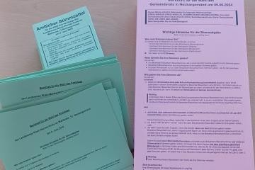 Stimmzettel für Kreistags- und Gemeinderatswahl