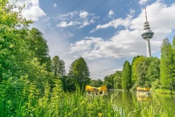 Luisenpark und Fernsehturm in Mannheim